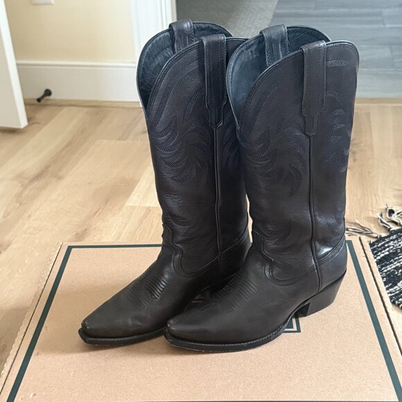 Tecovas The Annie Women's Size US 7.5 Midnight Cowhide Leather Cowgirl 14" Boots - Picture 1 of 5